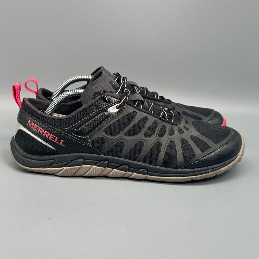 Merrell Crush Glove Women's 8.5 Black Athletic Sneakers Barefoot Lace Up Low Top